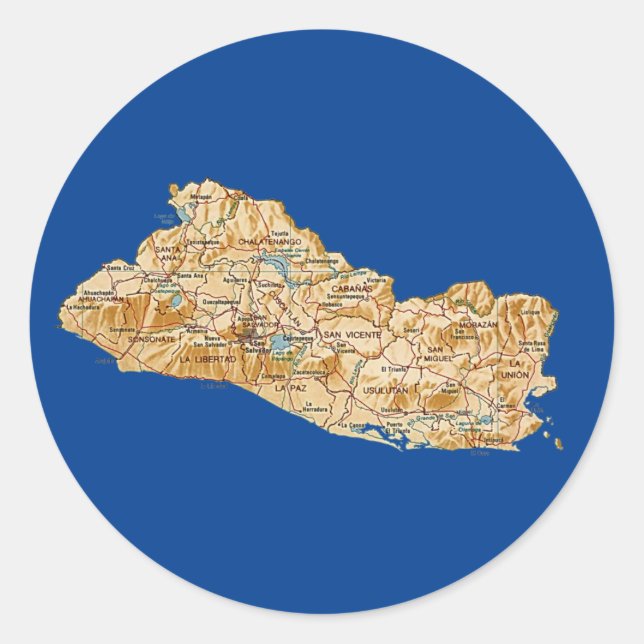 El Salvador Map Sticker (Vorderseite)
