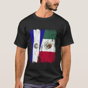 El Salvador Mexiko Halbflagge Salvadorianischer Me T-Shirt