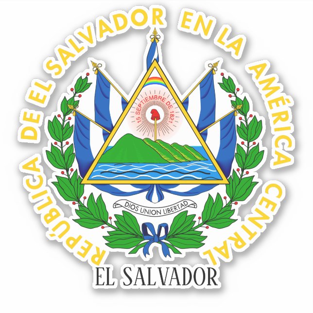 El Salvador National Coat of Arms Patriotic Aufkleber (Vorderseite)