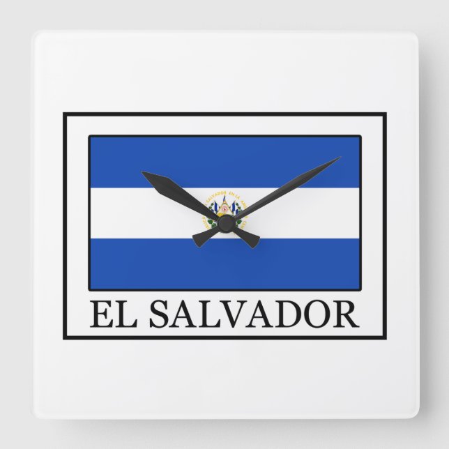 El Salvador Quadratische Wanduhr (Vorderseite)