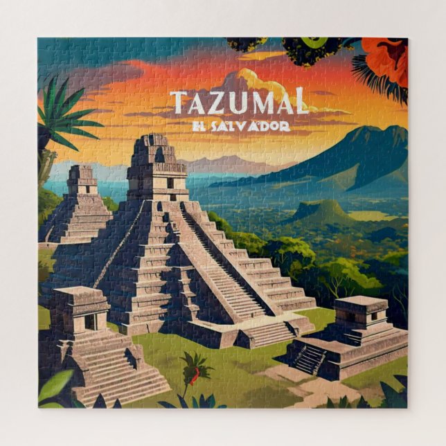 El Salvador Reisen Vintag Retro Puzzle (Vertikal)