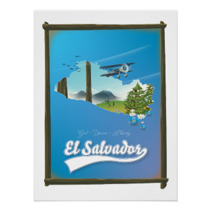 El Salvador Reiseplan Poster