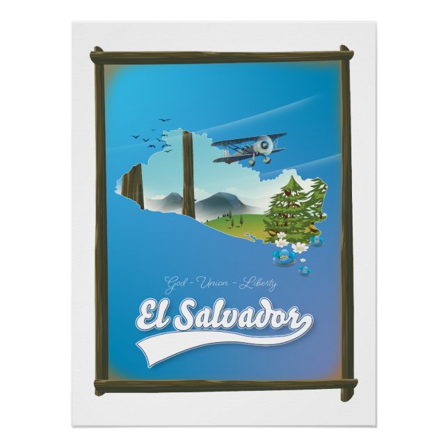 El Salvador Reiseplan Poster (Vorderseite)