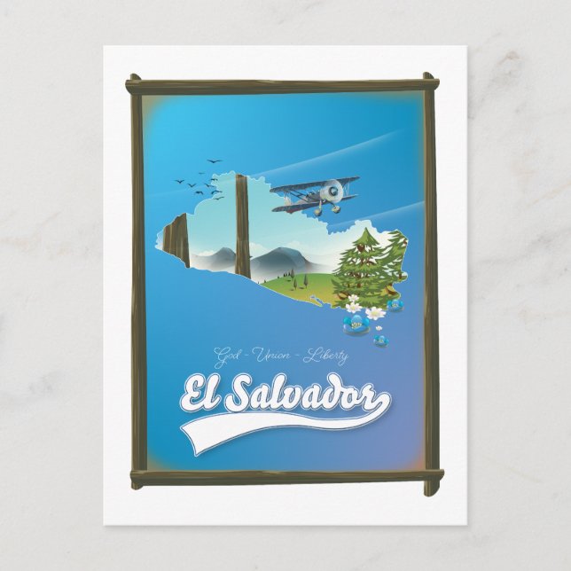 El Salvador Reiseplan Postkarte (Vorderseite)
