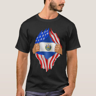 El Salvador Roots USA Flagge Patriotic Salvadoran T-Shirt