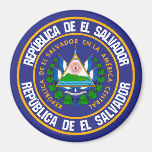 El Salvador Runde Emblem Magnet