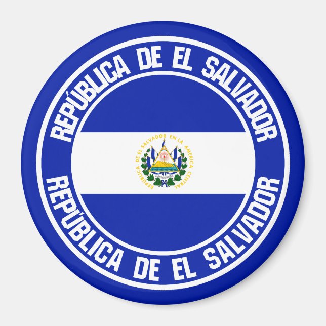 El Salvador Runde Emblem Magnet (Vorne)