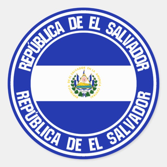 El Salvador Runde Emblem Runder Aufkleber (Vorderseite)