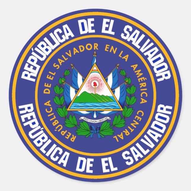 El Salvador Runde Emblem Runder Aufkleber (Vorderseite)