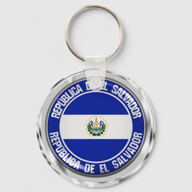 El Salvador Runde Emblem Schlüsselanhänger (Vorderseite)