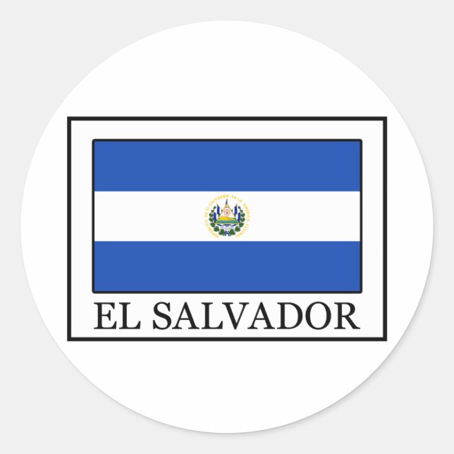 El Salvador Runder Aufkleber (Vorderseite)