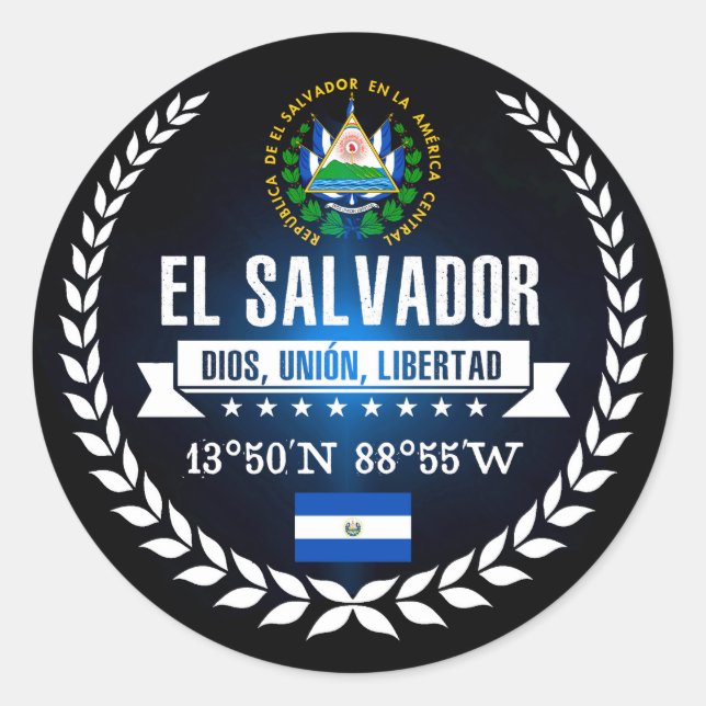El Salvador Runder Aufkleber (Vorderseite)