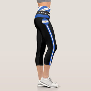 El Salvador & Salvador Flag Mode, Fitness Sport Capri Leggings