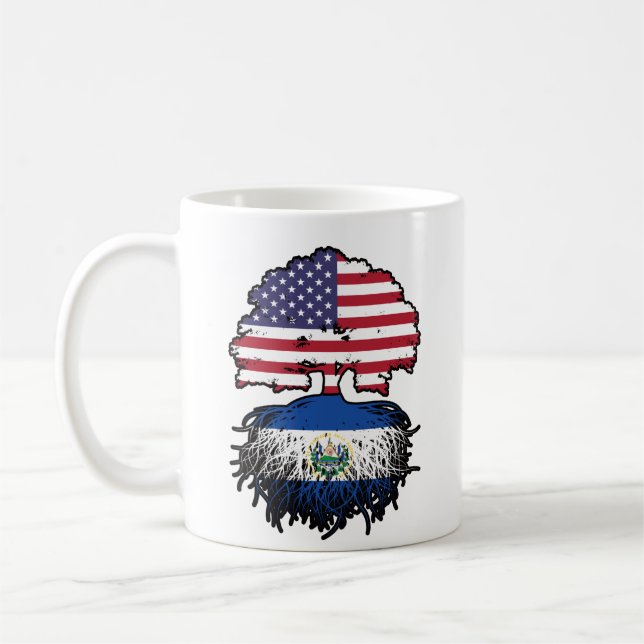 El Salvador Salvadoran American USA Tree Roots Kaffeetasse (Links)