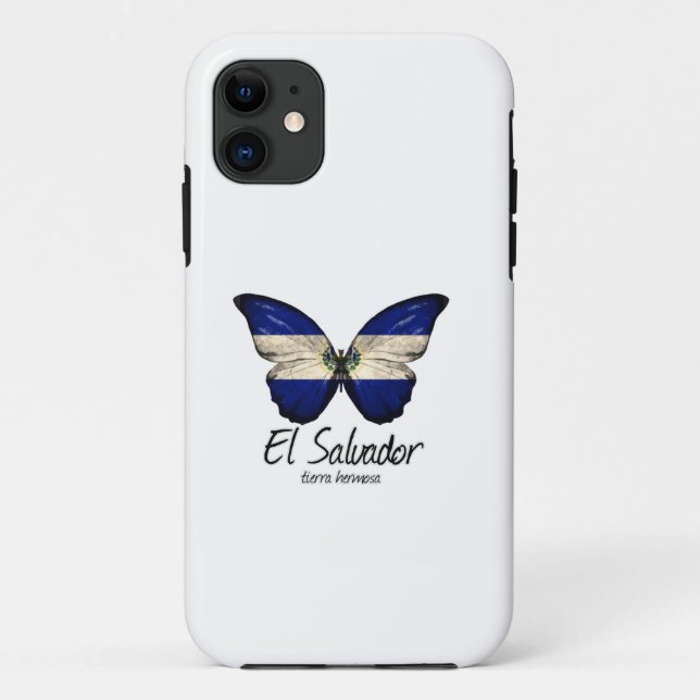 El Salvador, salvadorianische Flagge, Schmetterlin Case-Mate iPhone Hülle (Rückseite)