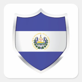 El Salvador Silberschildflagge Quadratischer Aufkleber