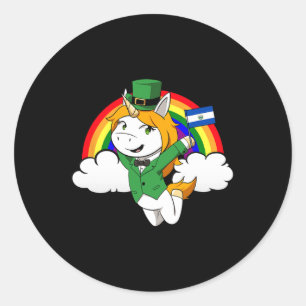 El Salvador Stolz Salvadoranische Flagge St. Patri Runder Aufkleber