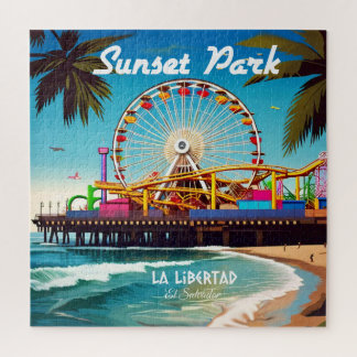 El Salvador Sunset Park Reise Vintage Retro Puzzle