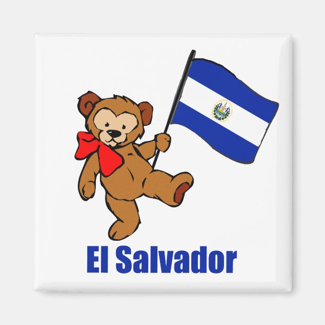 El Salvador Teddy Bear Magnet (Vorne)