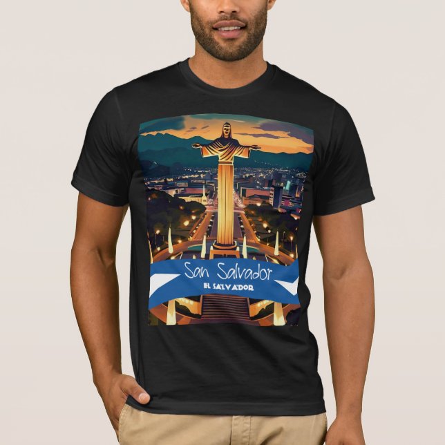 El Salvador Travel Vintage Poster San Salvador T-Shirt (Vorderseite)