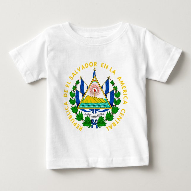 El Salvador Wappen Baby T-shirt (Vorderseite)