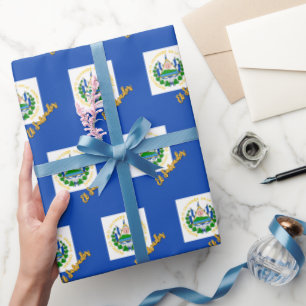El Salvador Wrapping Paper, Salvador Flaggenpatrio Geschenkpapier