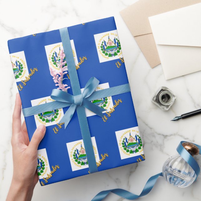 El Salvador Wrapping Paper, Salvador Flaggenpatrio Geschenkpapier (Schenken)