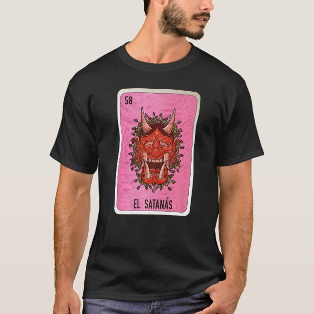 El Satanas Mexican Lottery Mexico Loteria Cards T-Shirt (Vorderseite)