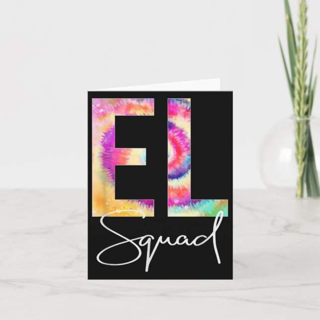 El Squad Tie Dye Back To School Women Appreciation Karte (Vorderseite)