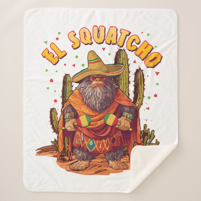 El Squatcho Bigfoot mit Maraca, Sombrero und Ponc Sherpadecke (Vorderseite)