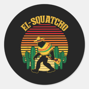El Squatcho Bigfoot Sasquatch Lustig Cinco De Mayo Runder Aufkleber