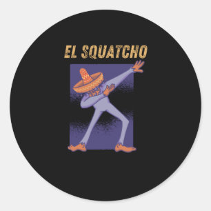 El Squatcho - Funny Mexican Bigfoot Runder Aufkleber