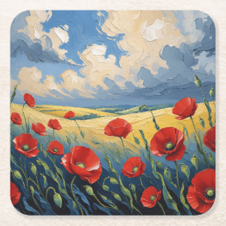 El susurro del viento en las amapolas rechteckiger pappuntersetzer