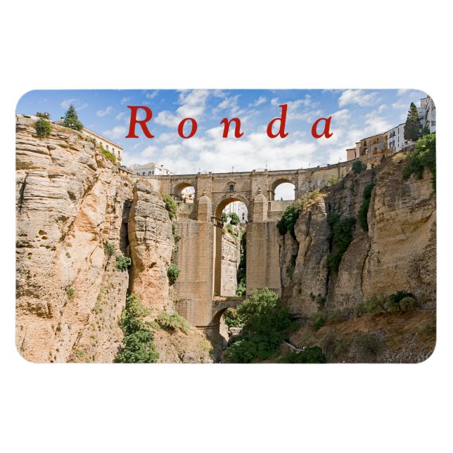 "El Tajo" von Ronda mit der Puente Nuevo. Magnet (Horizontal)