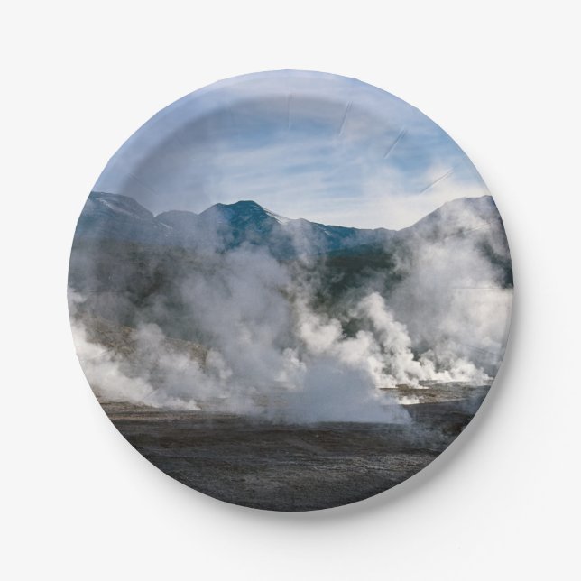 El Tatio Geysers bei San Pedro de Atacama - Chile Pappteller (Vorderseite)