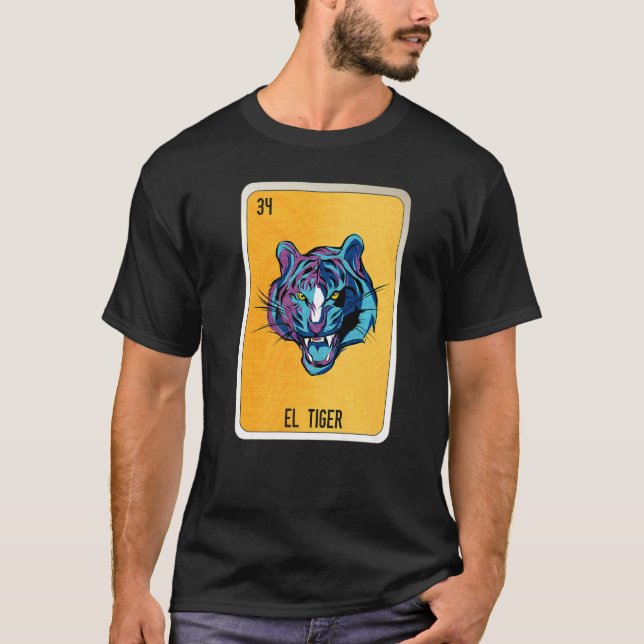 El Tiger Mexican Slang Lottery Bingo Cards T-Shirt (Vorderseite)