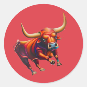 El Toro Die spanische mexikanische Kultur des Bull Runder Aufkleber