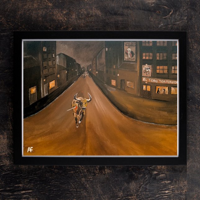 El Toro Torturado Malerei von Alfred Fox Leinwanddruck (Not Actual Size)