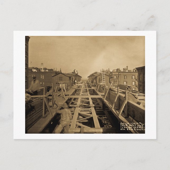 El Track & Station Bau zweite Ave & 86. Postkarte (Vorderseite)