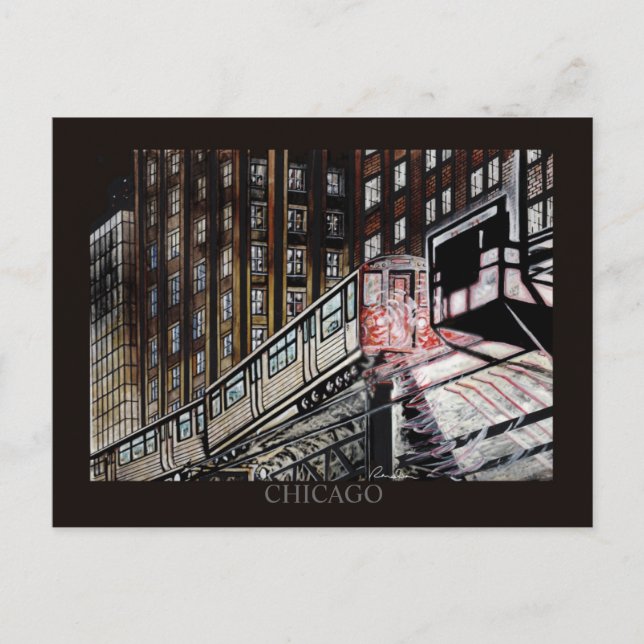 El Train Chicago Randsom Art Postkarte (Vorderseite)
