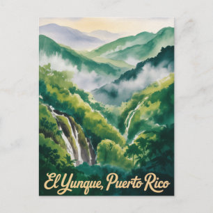 El Yunque National Forest Puerto Rico Aquarell  Postkarte
