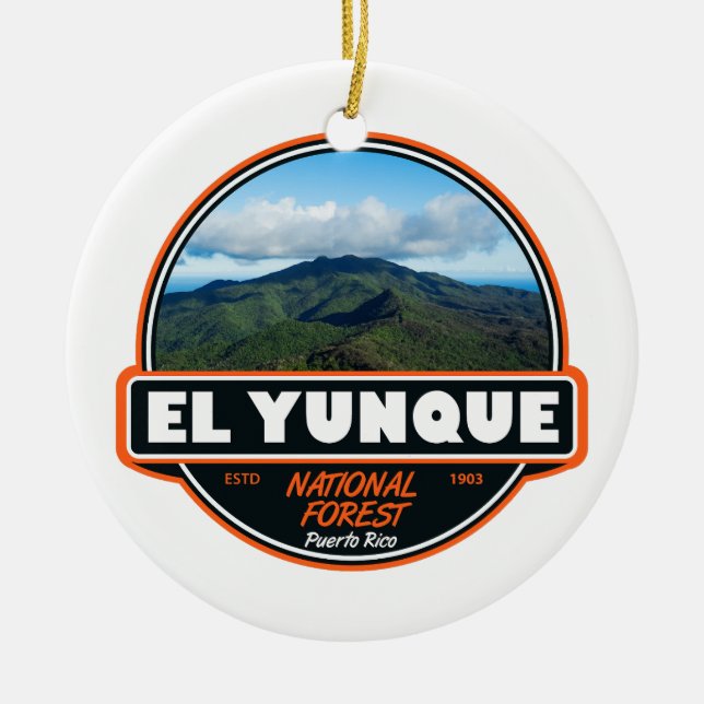 El Yunque National Forest Puerto Rico Emblem Keramik Ornament (Vorne)