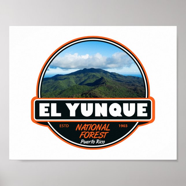 El Yunque National Forest Puerto Rico Emblem Poster (Vorne)