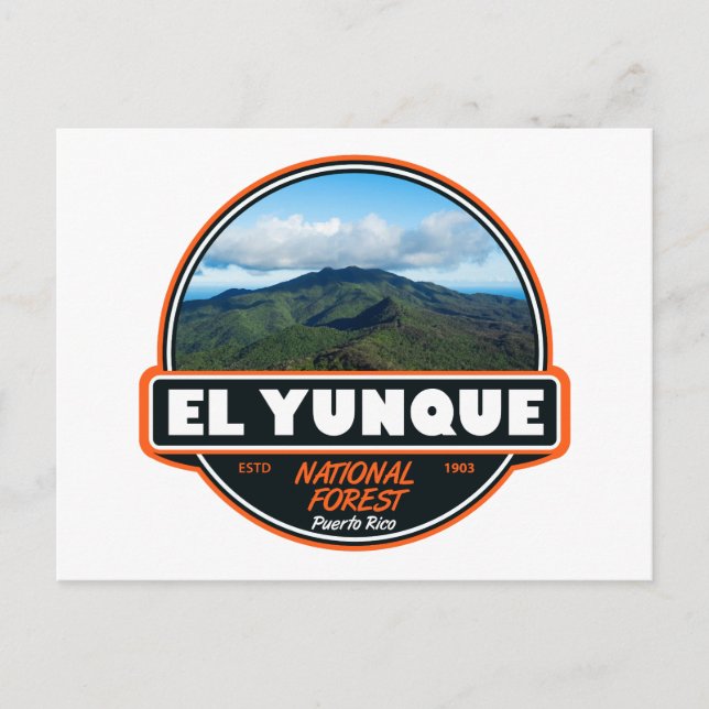 El Yunque National Forest Puerto Rico Emblem Postkarte (Vorderseite)