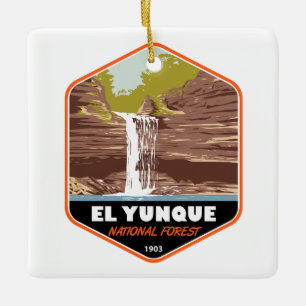 El Yunque National Forest Puerto Rico Vintag Keramikornament