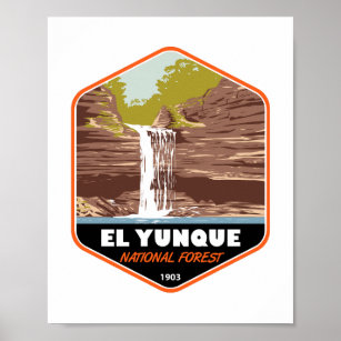 El Yunque National Forest Puerto Rico Vintag Poster