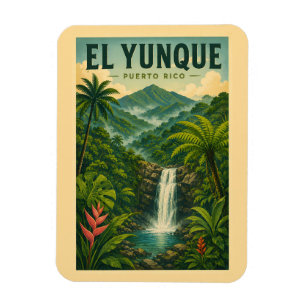 El-Yunque-Nationalpark Puerto Rico Illustration Magnet
