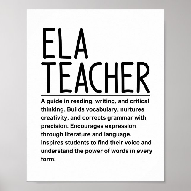 Ela-Lehrer Poster (Vorne)