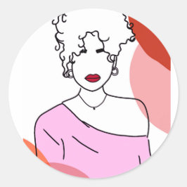 Ela - pink runder aufkleber