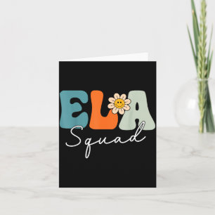 Ela-Squad-Team retro groovy vintage erster Tag der Karte